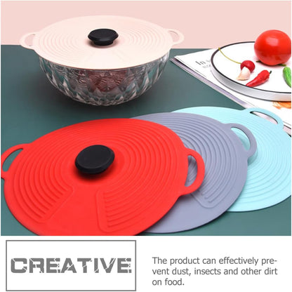 Hemobllo Silicone Food Storage Bowl Lid Medium Size Nordic Pink, Vacuum Sealing Fresh Keeping Cover for Refrigerator and Microwave, Heat Resistant Kitchen Silicone Sealing Bowl Cover