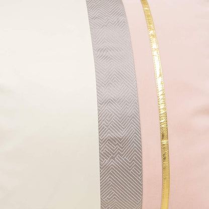 Avigers 18 x 18 Inches Pink White Gold Leather Striped Patchwork Velvet Cushion Case Luxury Modern Throw Pillow Cover Decorative Pillow for Couch Living Room Bedroom Car