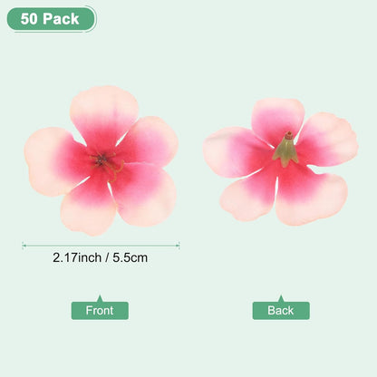 M METERXITY 50-Pack Artificial Orchid Flower Heads, Fake Silk Orchid Flowers Head for DIY Crafts/Dress/Wedding/Party Decoration [Pink, 2.2"/ 5.5cm]