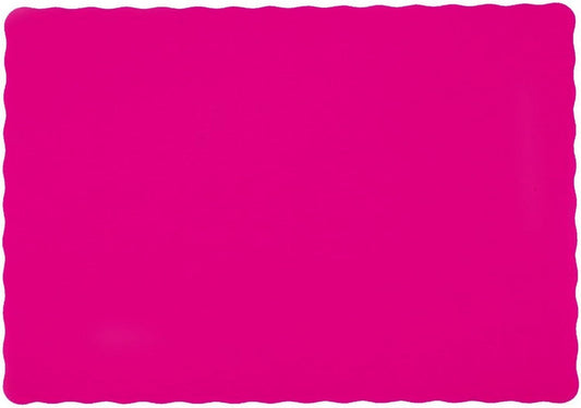 50 Hot Pink Paper Placemats Scalloped Edge 10x14