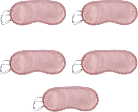 5 Pack Eye Sleep Masks, Sleep Covering, Eye Blinderfold for Sleeping,Travel, Party Games, Supply (Pink)