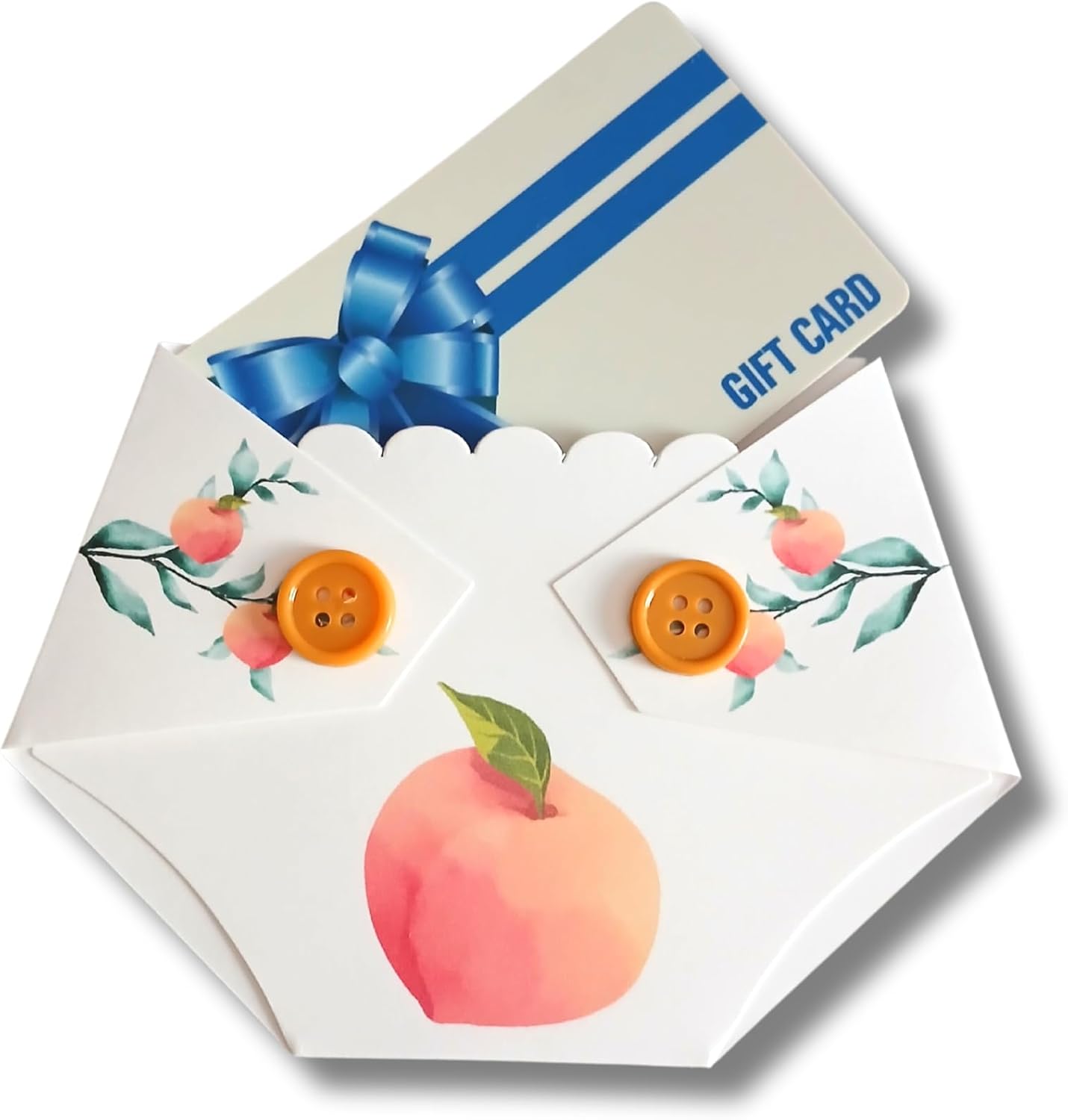 Kards by Kaylee Diaper Shaped Gift Card Holder for Baby Shower - Game Prize or Diaper Raffle Winner Gift - Fruit Themed Baby Shower