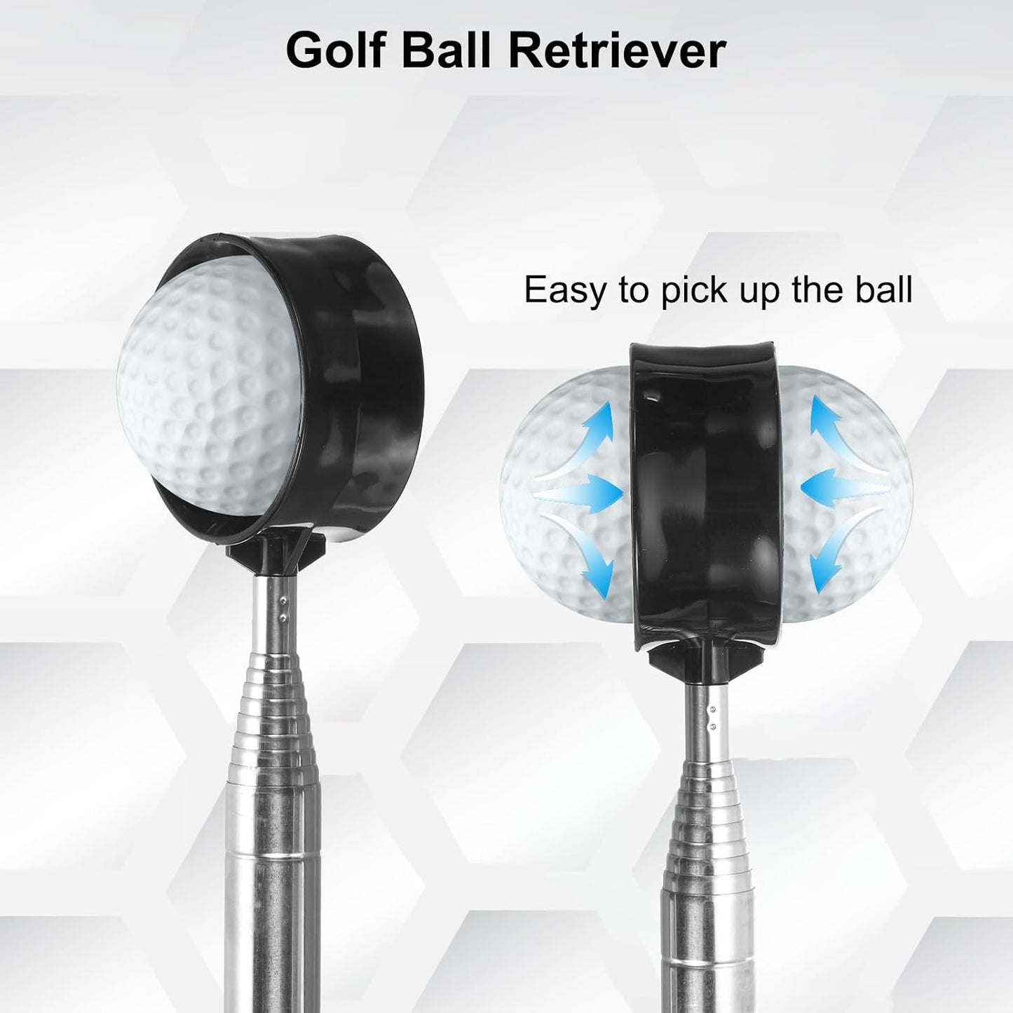 PATIKIL Golf Ball Retriever Telescopic Head Ball Grabber with Lanyard for Water Golf Ball Picker Tool Golf Accessories
