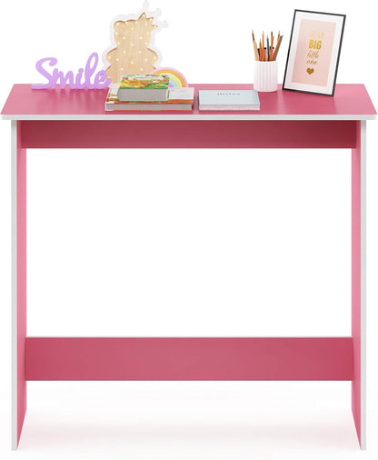 FURINNO Simplistic Study Table, Pink, 15.5 in x 31.5 in x 29.75 in (D x W x H)