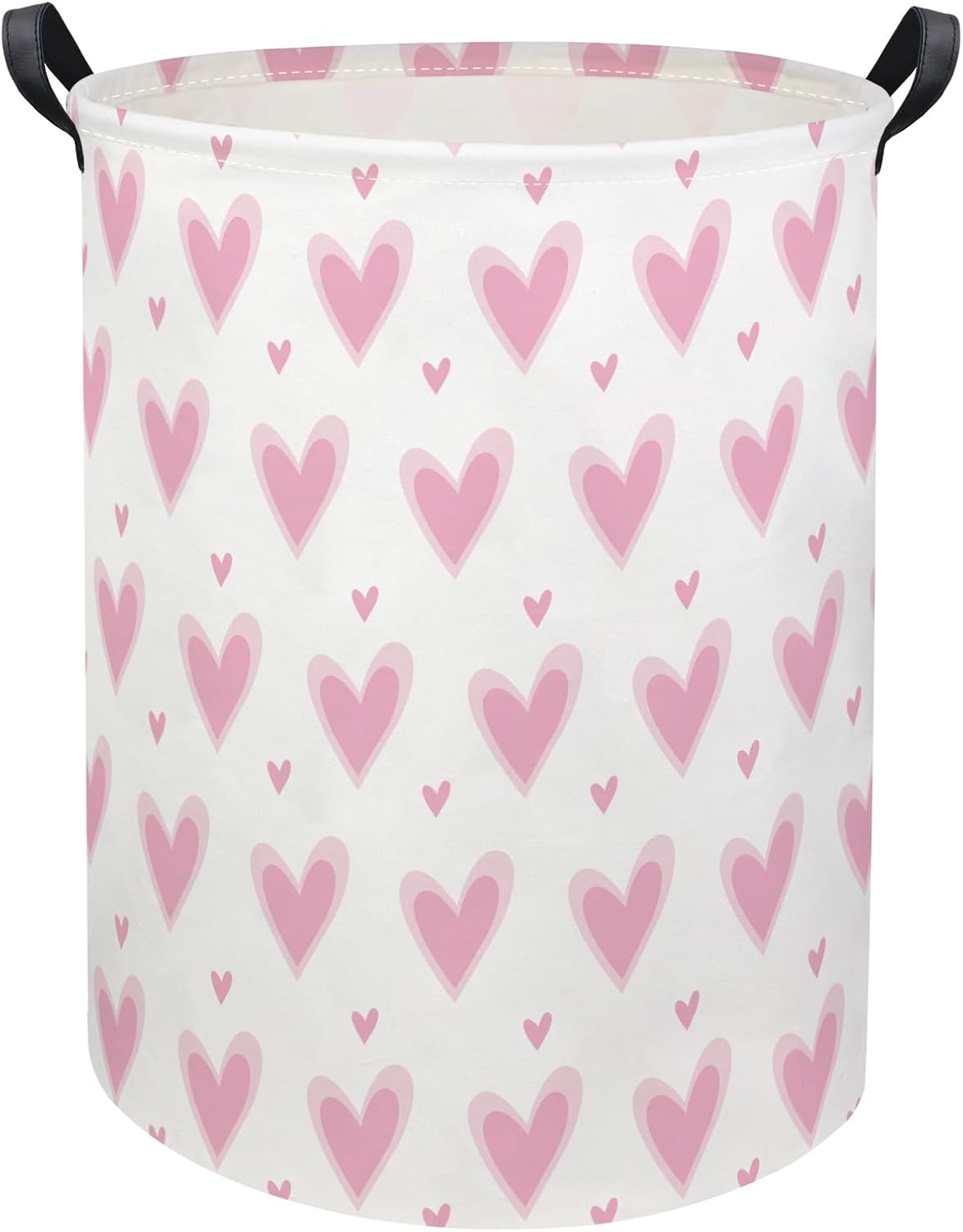Baby Laundry Basket Baby Hamper for Nursery Girl Kids Butterfly Hamper Cute Kids Toys Storage Bin Organizer Butterfly Room Decor for Home(Pink Hearts)