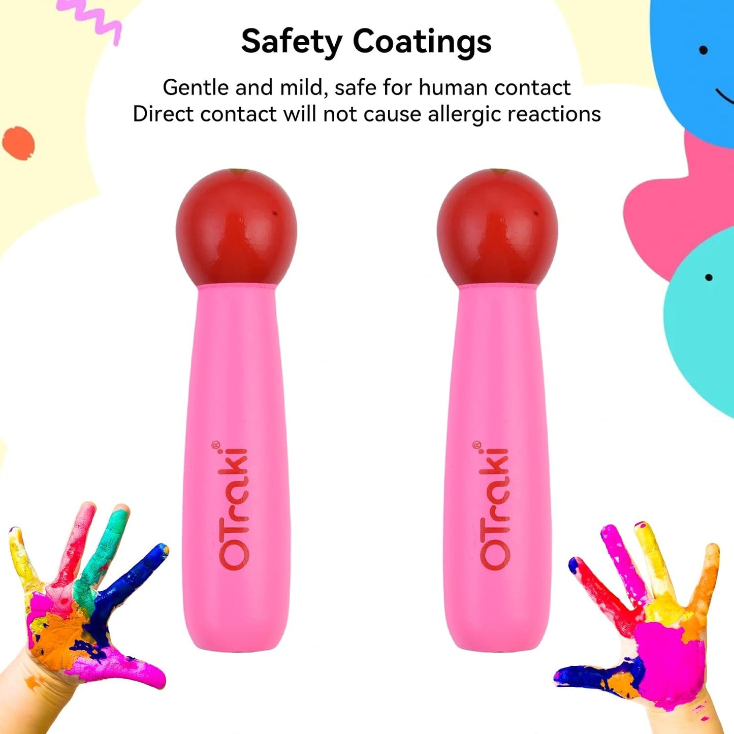 OTraki Rainbow Jump Rope, 8.2 ft Adjustable Cotton Braided Skipping Rope Jumpropes for Fitness Workout Exercise Outdoor Fun Activity (Pink)