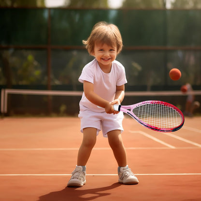 17"-23" Kids Tennis Racket for Aged 2-9, Lightweight and Durable, Including 1 Toddler Tennis Racket and 1 Replacement Grip Tapes