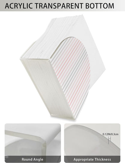 Napkin Holder Pink Vertical Stripes Standing Napkin Dispenser Tissue Organizer 1 Pack Ombre Pinstripes Parallel Lines Acrylic Paper Napkin Holders for Table Kitchen Dining Cocktail Party Cafe Bathroom