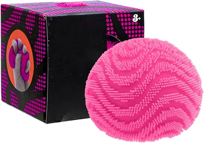Fuzz Ball Squishy Stress Ball, Soft Fidget Squishy Fuzz Squeeze Ball, Squishy Ball Calming Tactile Grip for Focus & Relaxation (Pink)