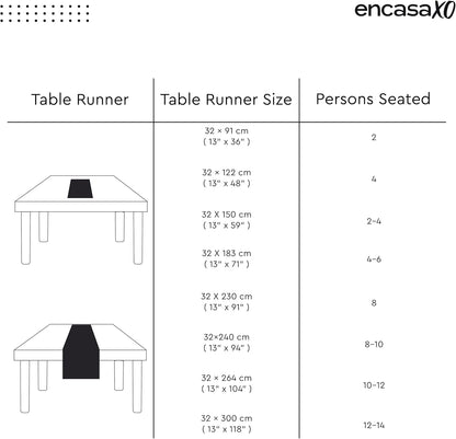 Encasa XO Table Runner 13"x36" Long | Cotton Canvas Fabric | Coral Solid Color | Machine Washable & Durable