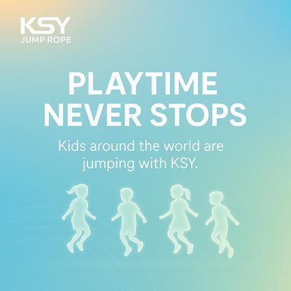 KSY Kids Jump Rope (Crystal Series) – Durable PVC Jump Rope for Kids Ages 6-12 – Lightweight, Adjustable, and Tangle-Free – Made in Korea