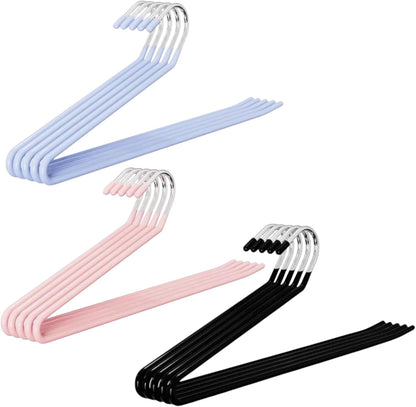 Space Saving Pants Hangers 10 Pack – Non Slip Pants Hangers for Jeans & Trousers, Heavy Duty Metal Clothes Hangers for Pants, Closet Organizer for Home (Pink)