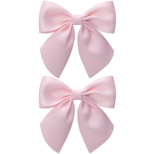 3.5 Inch Cheer Bow Clips for Women Girls Thick Ribbon Boutique Alligator Clips with Tails Hair Accessories for Older Kids Children Young Girls 2 Pcs (Light Pink)