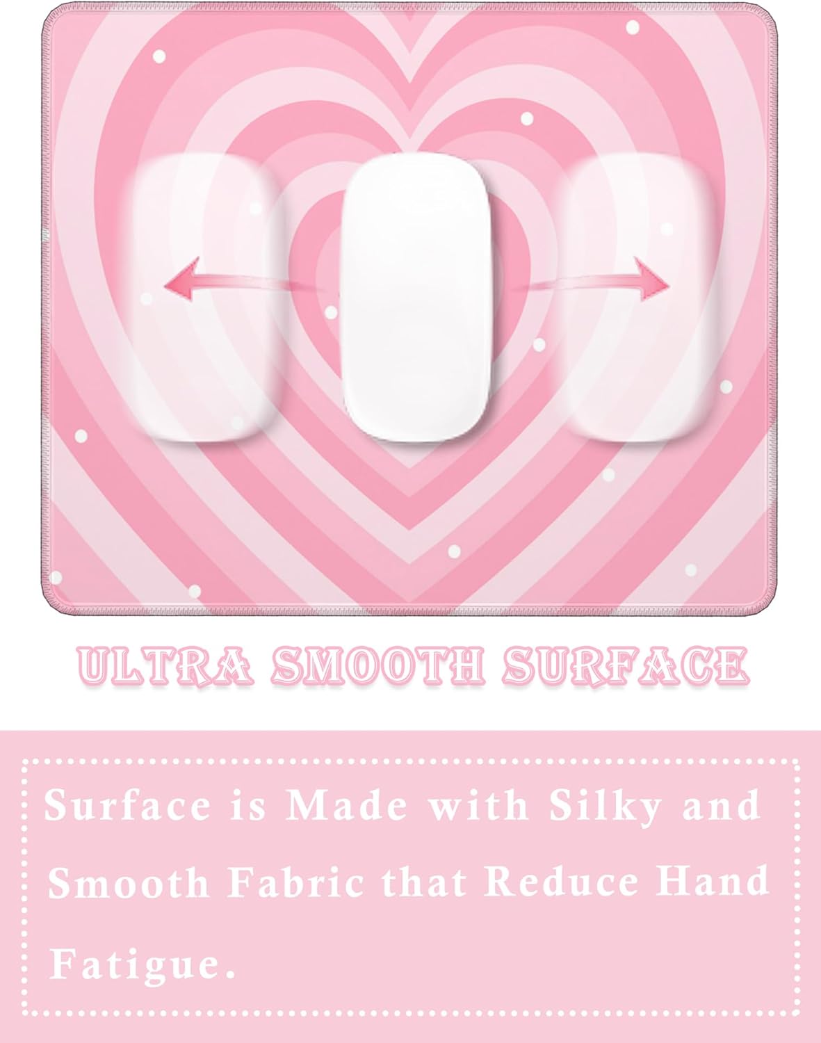 Cute Kawaii Cutecore Aesthetic Pink Girly Gaming Mouse Pad Small, Gamer Girl Room Decor Desk Accessories (9.4 x7.8 Inch)