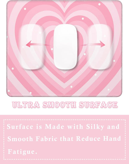 Cute Kawaii Cutecore Aesthetic Pink Girly Gaming Mouse Pad Small, Gamer Girl Room Decor Desk Accessories (9.4 x7.8 Inch)