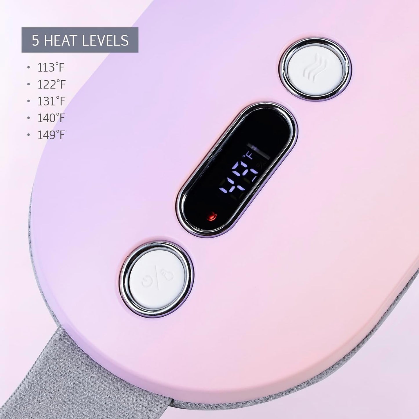 ELLE - Heating Pad for Back Pain & Period Cramps, Rechargeable Waist Heating Belt with Heat & Vibration Massage, USB-C Portable Heating Wrap for Abdomen, Menstrual Relief & Muscle Comfort (Pink)