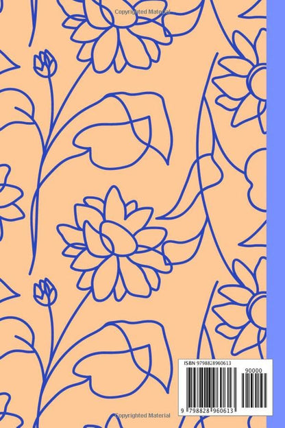 Composition Notebook: Blue Peach Pastel Art Flower Cover Design Journal Diary for Journaling to Write In, 6x9" 120 pages Blank Lined College Ruled ... Students, Teachers, Women, Men, College