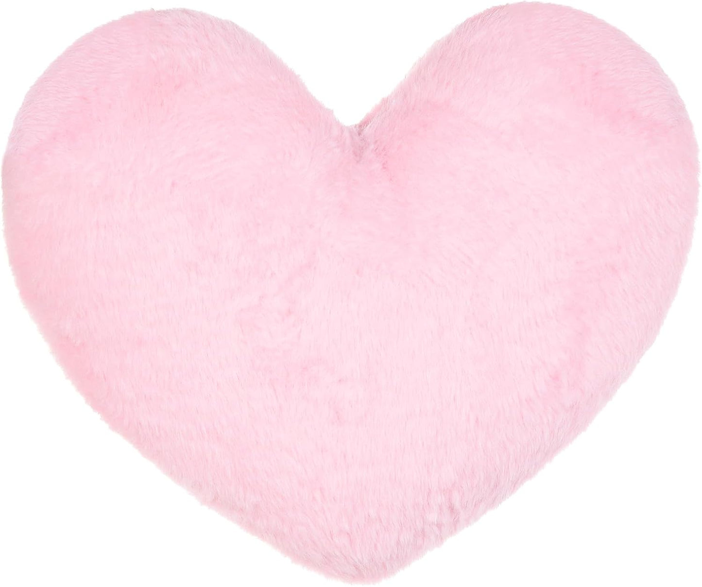 Heart Shaped Decorative Throw Pillow Super Soft Plush Cushion Cute Home Decor for Bedroom Living Room Sofa Chair Valentines Wedding(Pink)