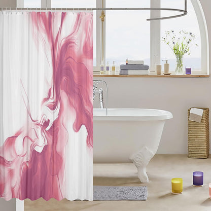 Feelyou Modern Abstract Shower Curtain for Bathroom Decor Pink Bath Curtain Abstract Art Bathroom Accessories Luxury Waterproof Polyester Fabric for Stalls Bathtubs 72"x78"