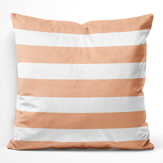Peach Stripe Square Pillowcase Zippered Double Sided Printing 16x16 Inches Decorative Throw Pillow Case Cushion Cover