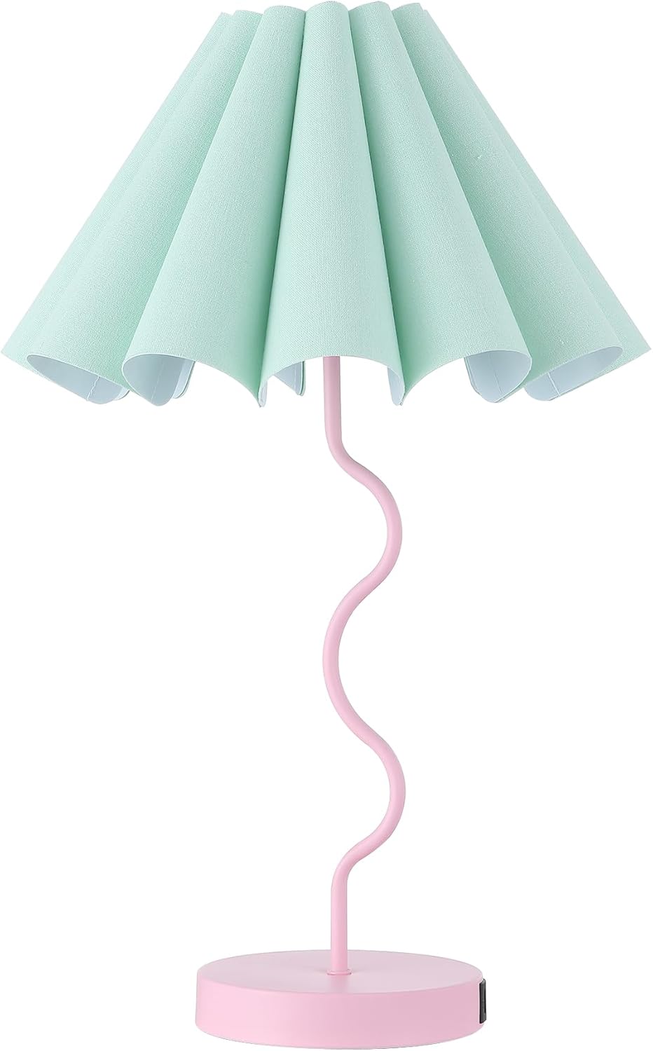 EOEYYOYB Table Lamp for Bedroom Nightstand Modern Touch Green Pink Lamp Dimmable Lamp for Living Room End Table with USB Port and Outlet