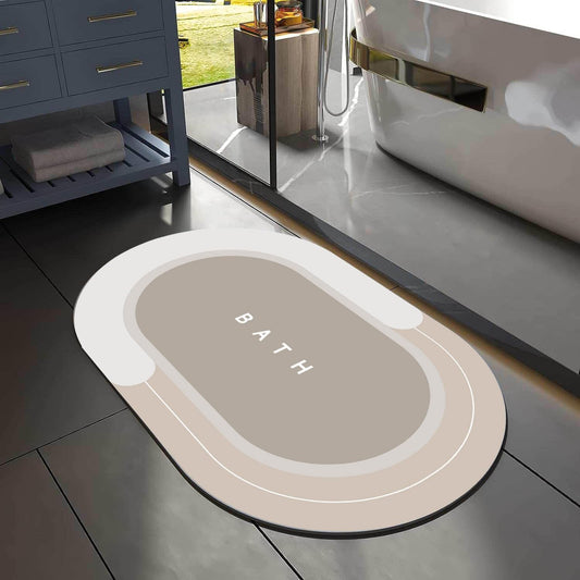 Bath Mats, Bath Rug (Pink) Super Absorbent Bath Mat Quick Drying Bathroom Rug Non-slip Diatomaceous Mud Bath Floor Mats. For outside bathtub or shower door, with free multifuntional hooks.