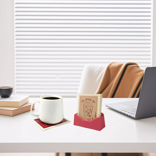 6 Pcs Coasters for Drinks, 4.5 * 3.7 Inches Fit for All Kinds of Cups, Super Cute Drink Coaster, Pink Coasters Set for Bars, Cafes, and Home