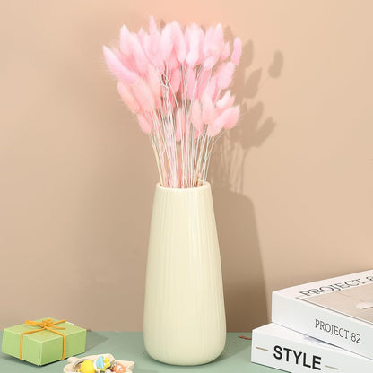 PATIKIL 15.7in Bunny Tails Dried Flowers, 120pcs Pampas Grass Decor Rabbit Tail Natural Pampas Grass Bulk Fluffy Faux Pampas Grass Dried for Home Boho Decor Vase Wedding Table, Pink
