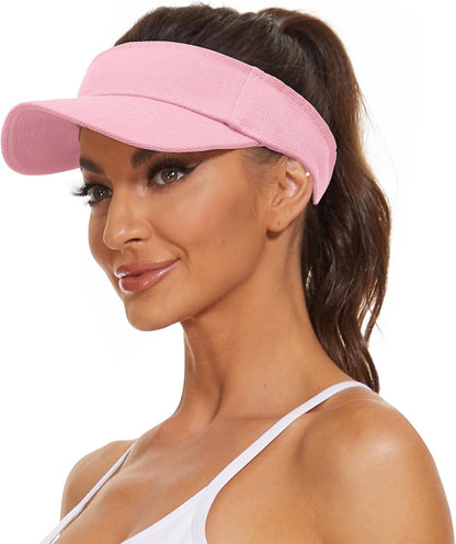 Zando Sun Visors for Women Men Unisex Tennis Golf Visor Hat Adjustable Summer Hats Sport Outdoor Visor Hat UV Protection Cap