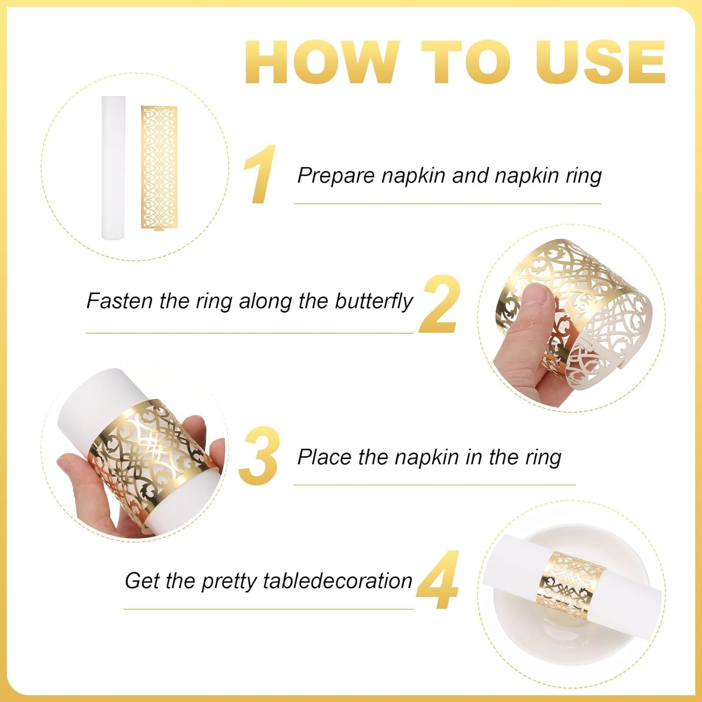 uxcell 50Pcs Napkin Rings Laser Cut Foil Paper, Napkin Holder Hollow Napkin Bands for Weddings Party Serviette Table Decoration Restaurant (Pink, 5.3 x 1.6)