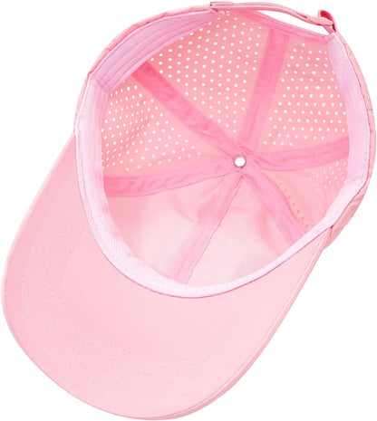 Quick Dry Baseball Cap Curved Brim Hat Laser Cut Mesh-Back Cap