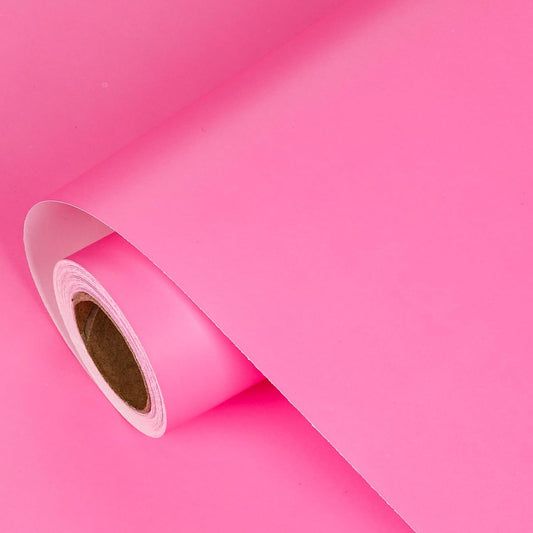 LeZakaa Pink Wrapping Paper Roll, Fluorescent Neon Solid Color Paper for Valentine, Birthday, Mother's Day, Wedding, Anniversary, Mini Roll, 17 inches x 32.8 Feet (47.23 sq.ft.)