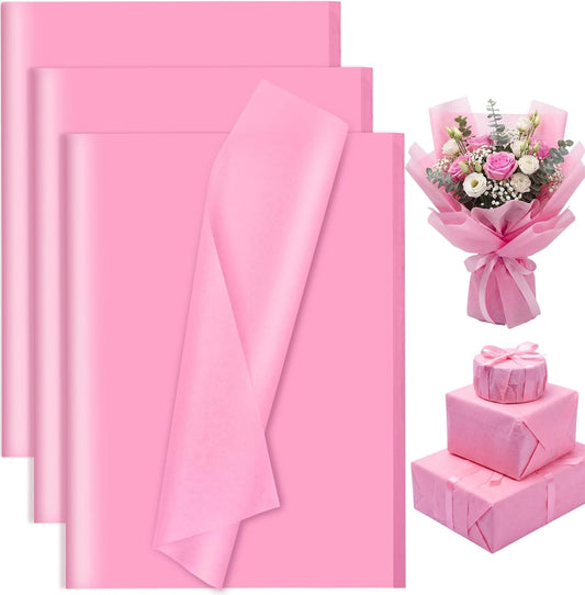 woric Pink Tissue Paper, 80 Sheets, 20" x 14" for Gift Bags and Crafts | Tissue Paper Bulk, Easy Folded and Cut, Used for Baby Shower Birthday, Bouquet Crafts, Wedding Decorations