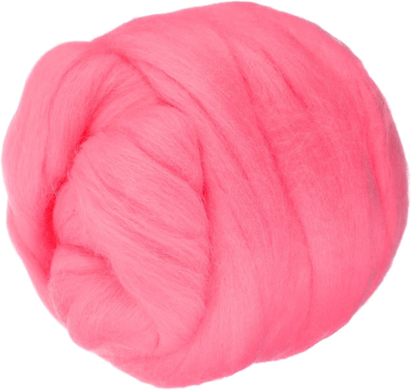 PATIKIL Wool Roving Yarn, 80G/2.82OZ Soft Felting Wool Pure Chunky Roving Yarn Bulk for Needle Felting Knitting Blanket Spinning Weaving DIY Craft, Dark Pink