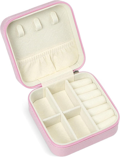 SLOZO Travel Jewelry Case, Travel Jewelry Box, Mini Jewelry Travel Case, Jewelry Organizer Case, Portable Small Jewelry Organizer Storage Boxes - Best Gift for Women Girls.