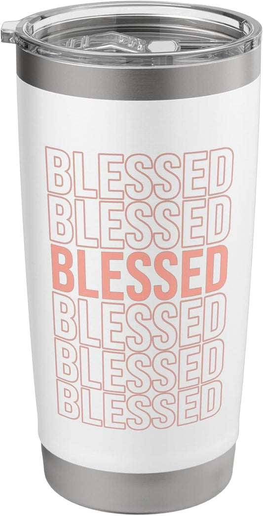 Peach Blessed Peach Color Graphic Stainless Steel Insulated Tumbler