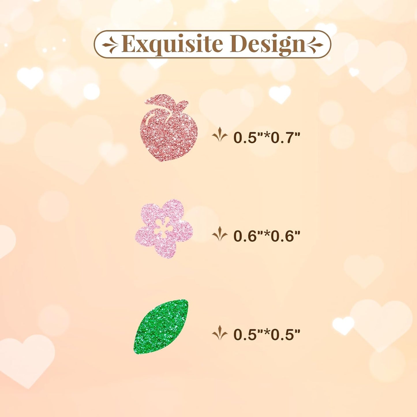120pcs Peach Confetti, Fruit Table Confetti, Pink Glitter Sweet As a Peach Table Decoration, Summer Fruit Themed Birthday/Baby Shower Party Supplies