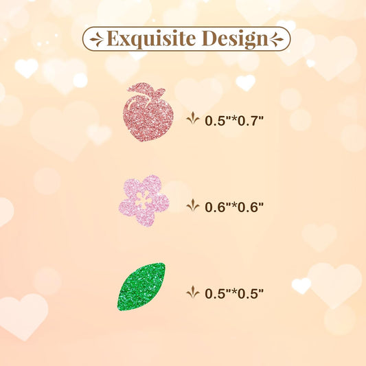 120pcs Peach Confetti, Fruit Table Confetti, Pink Glitter Sweet As a Peach Table Decoration, Summer Fruit Themed Birthday/Baby Shower Party Supplies