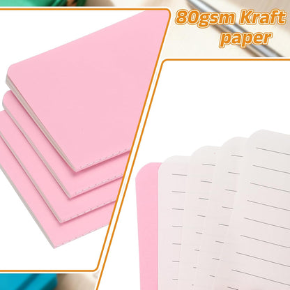 PATIKIL 6 Pack A6 Notebook, A6 Journal Mini Notebook Pocket Kraft Memo Notepads Lined Sketchbook Small 3.5x5.5 Inch 30 Sheets for Men Women Office Supplies Purse Travelers, Pink