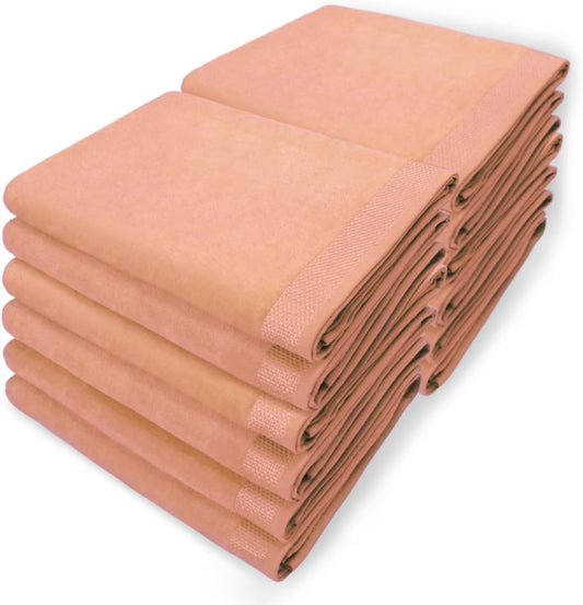 Kaufman – Velour Solid Color Bath Sheets, Beach Towel, Pool Towel, 100% Cotton, 30''x60'', Absorbent Towel (12, Peach)