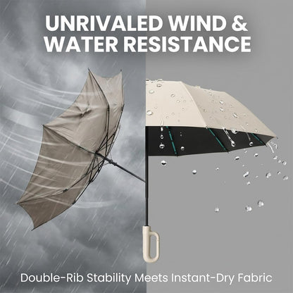 RAINPOT Umbrella for Rain & Sun, Automatic Folding UV Umbrellas with Ring Handle, Compact Reverse Umbrella, UV-Blocking Canopy, Wind and Water Resistant Design for Daily Commute & Travel