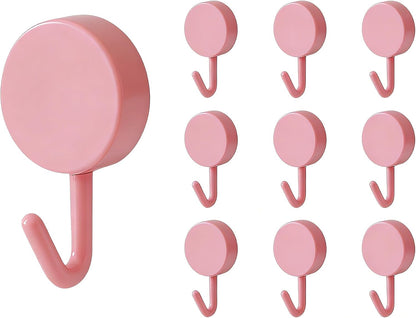 Set of 10 Wall Hooks for Hanging Heavy Duty 5 lbs,Pink Hooks for Walls String Light Hooks and Hat Hooks for Kitchen Curtain Towel Hook for Bathrooms Living Room Key Hook Coat Hook for Walls No Damage.