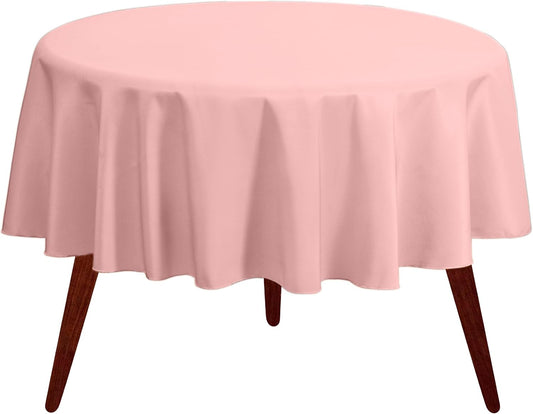 Gee Di Moda Round Tablecloth - 70 Inch Pink Round Table Cloth for 24 to 48 Inch Round Tables - Heavy Duty Washable Fabric - for Buffet Table, Holiday Party, Dinner, Wedding & Baby Shower