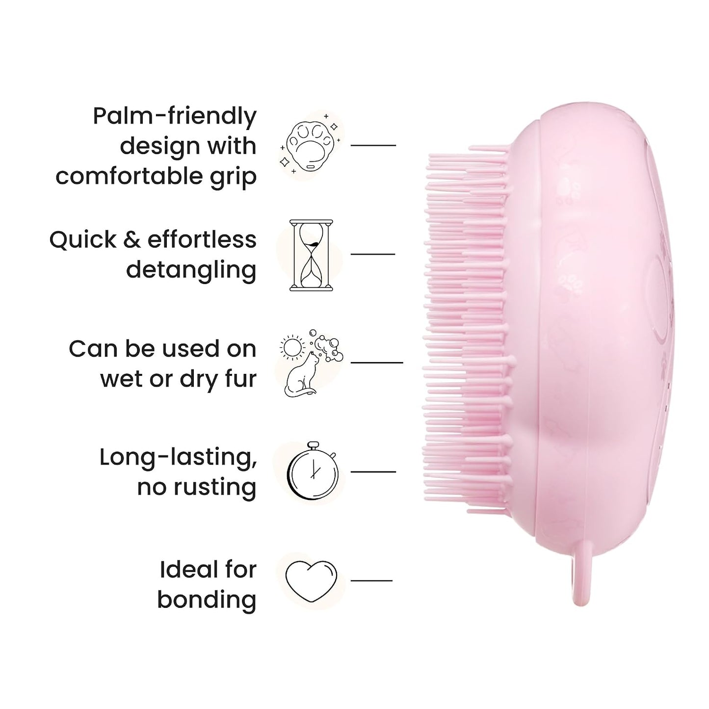 Pet Teezer by Tangle Teezer Cat Brush, De-Shedding Cat Hair Brush for a Gentle, Soothing Groom & Short to Medium Length Fur, Millennial Pink