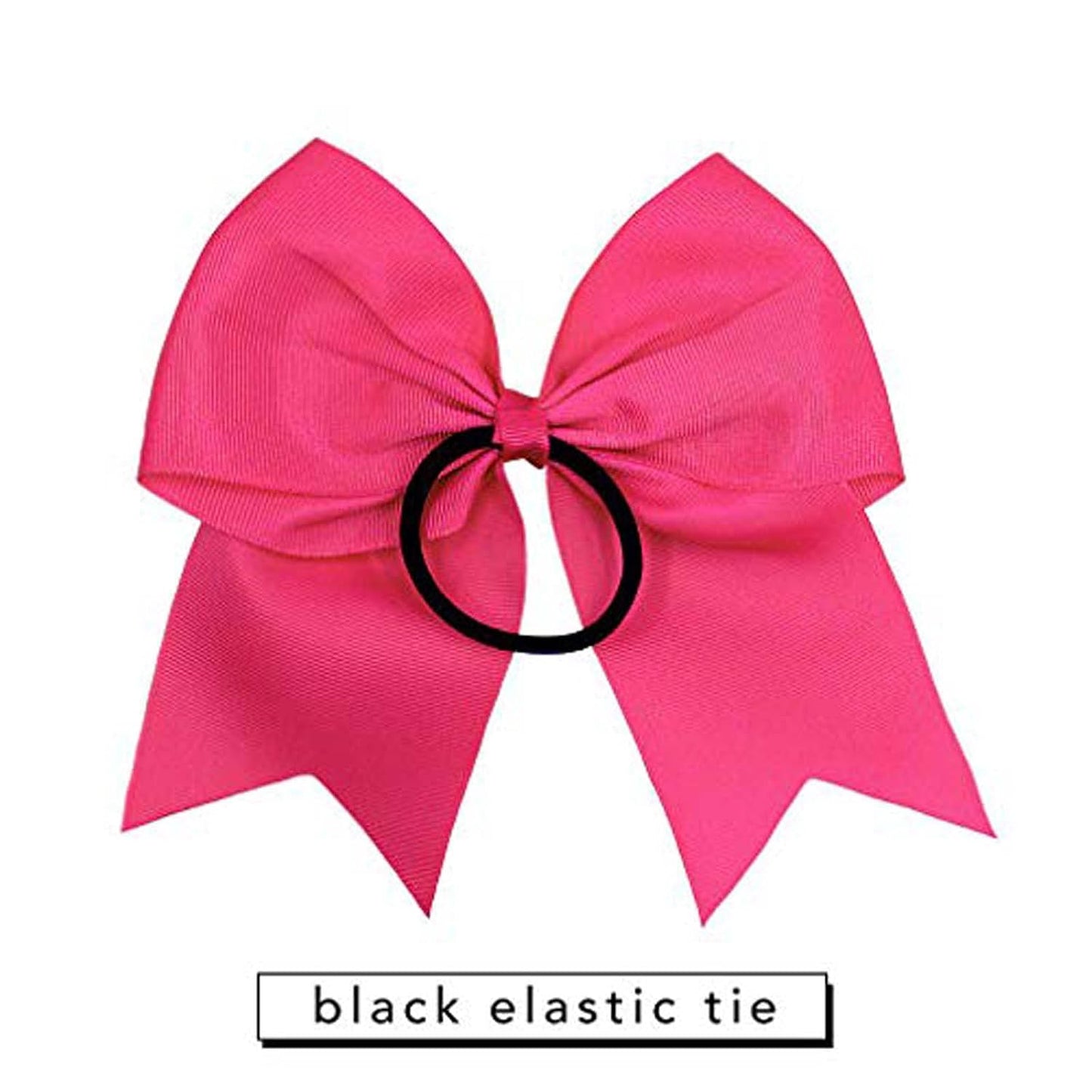 12PCS 8" Large Cheer Bows Ponytail Holder Elastic Hair Ties Pink Grosgrain Ribbon Cheerleading Bows for Teens Women Girls Sports Cheerleaders