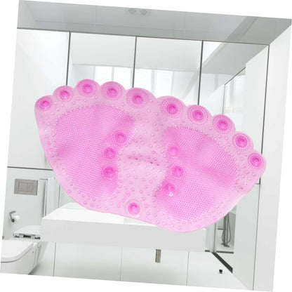 Amosfun Slip Bathroom Rug with Suction Cups Pink Non Slip Mat for Shower Stall and Floor Skid Ground Mat for Home Use and Wear Resistant Design