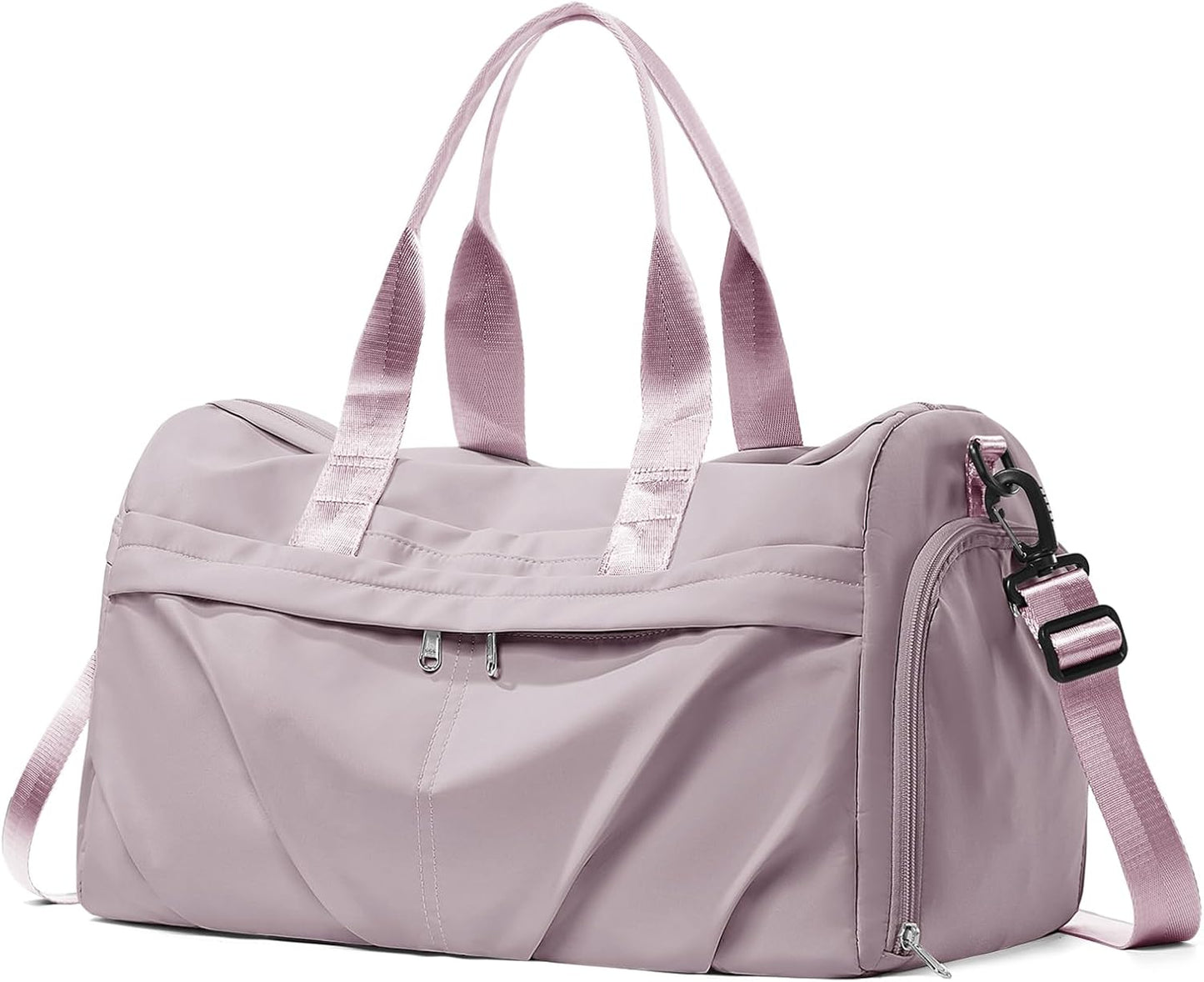 Gym Bag for Women Duffle Bag with Shoe Compartment Yoga Mat Bag Sports Workout Bag Weekend Overnight Bag, Light Pink