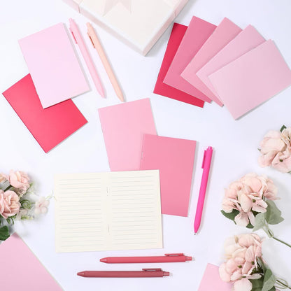 Eaasty 20 Set Mini Notebooks with Ballpoint Pens Bulk Graduation Gift for Teacher Students Small Pocket Notepads Composition Journals Employee Appreciation Gift for Nurse Staff(Pink Series Colors)