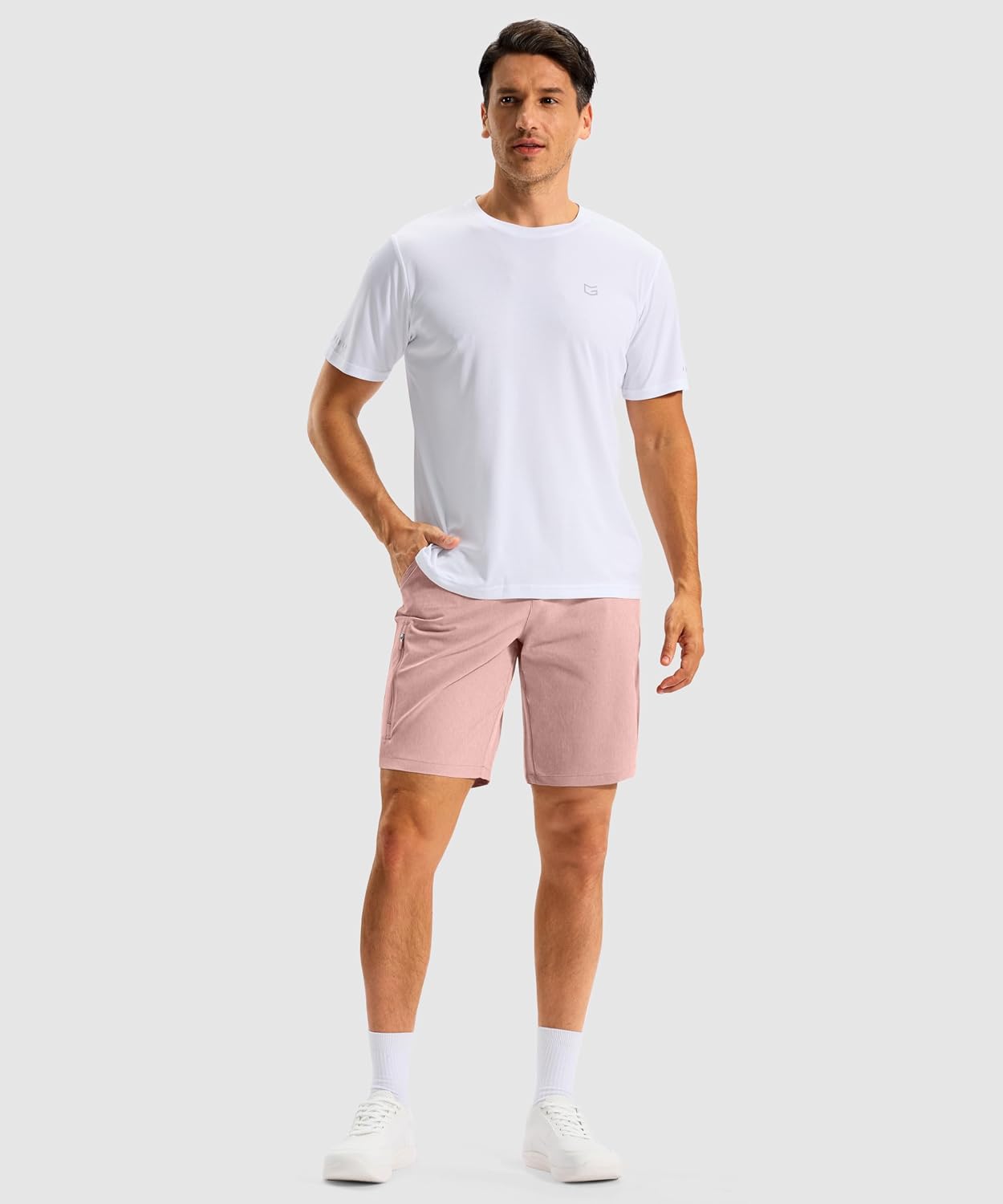G Gradual Men's Golf Dress Shorts 7 Inch Inseam Lightweight Quick Dry Chino Casual Work Shorts for Men with 4 Pockets