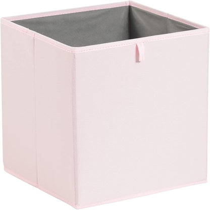 Amazon Basics Collapsible Cube Organizer Bins, Closet Storage Organizer Baskets for Shelves, Space-Saving, 13" x 15" x 13", Peony Pink, Pack of 6